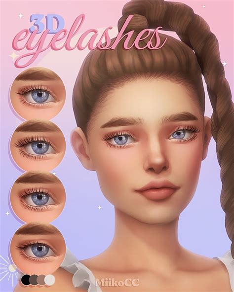 eyelashes sims 4 cc|sims 4 cc eyelashes miiko.